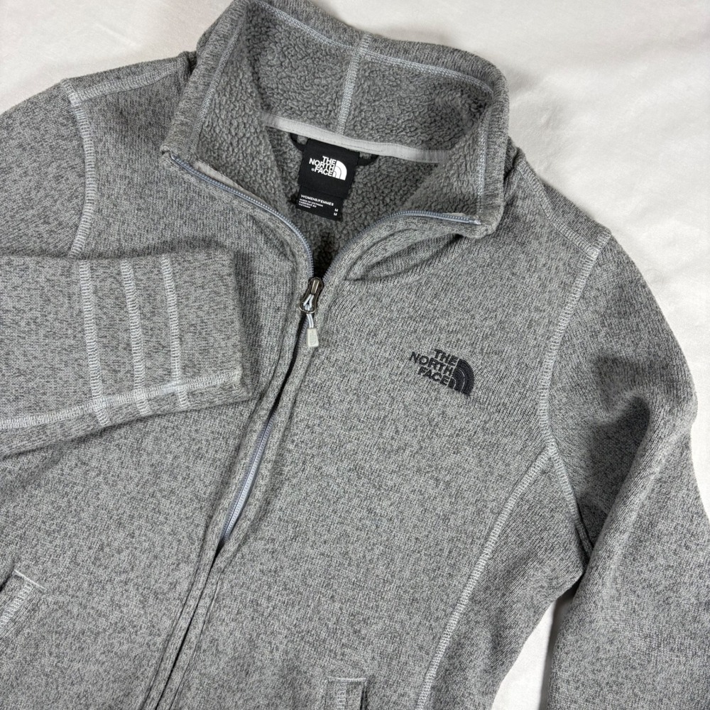 The North Face Crescent Full Zip Sweater Fleece Jacket Womens Medium Grey
